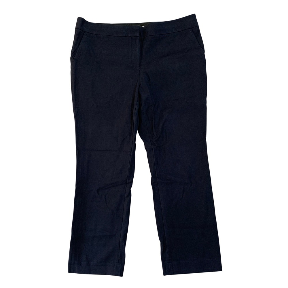 Ann Taylor Women's 12 Blue Devin Fit Chino Pants Cotton Stretch